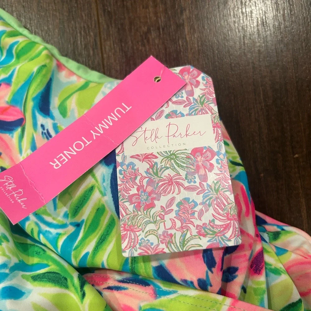 NWT Stella Parker Size Small Wrap Swim Dress Multicolor Water Lily Pattern - Picture 10 of 11